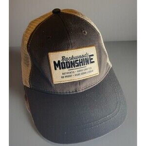 Backwoods Moonshine Mesh StrapBack Trucker Ball Cap Brown Beige